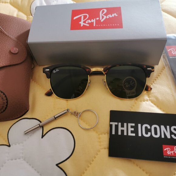 Unisex Ray Ban Clubmaster RB3016 Tortoise G-15 - Picture 2 of 8